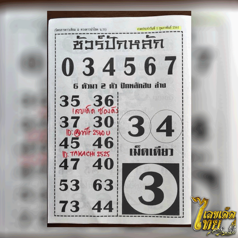 หวยซอง ชัวร์ปักหลัก