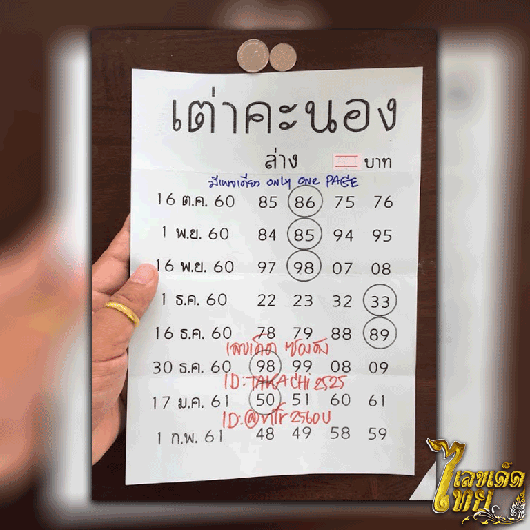 หวยซอง เต่าคะนอง