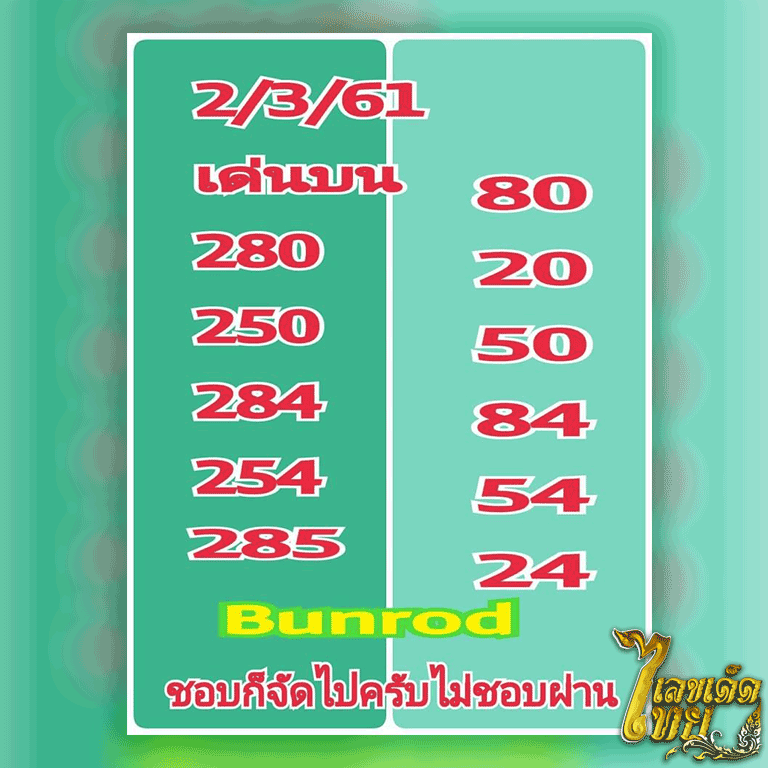 เลขเด็ด Bunrod