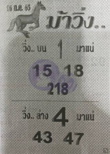 หวยม้าวิ่ง