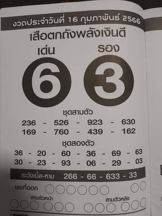หวยเดือนกุมภาพันธ์ เลขเสือตกถังพลังเงินดี 2566