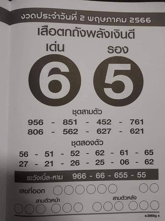 เลขเด็ดเดือนพฤษภาคม เลขเสือตกถังพลังเงินดี 2566